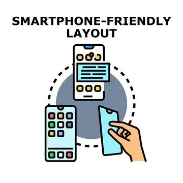 Smartphone friendly layout adapting screens for users Stock Illustration