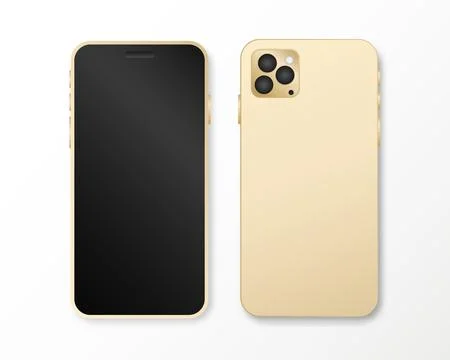 Smartphone front and back view mockup Stock Illustration