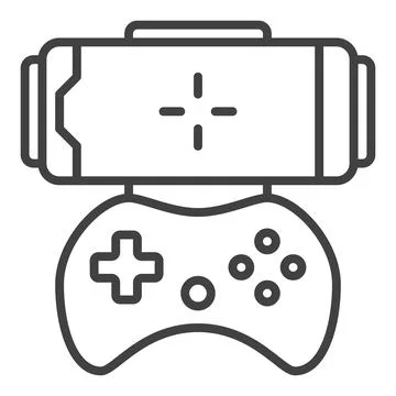 Smartphone Game Controller vector Phone Gamepad icon or symbol in outline sty Illustrazione stock
