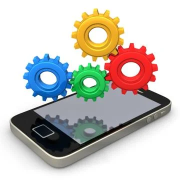 Smartphone gears Stock Illustration