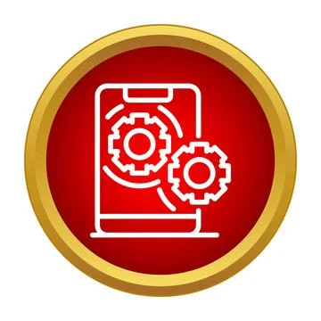 Smartphone with gears for mobile application settings Stock Illustration