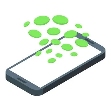 Smartphone generating green dots mobile data transfer concept Stock Illustration