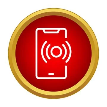Smartphone generating wireless signal for network connectivity icon Ilustração Stock