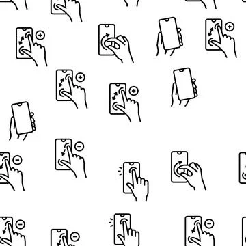 Smartphone Gesture Vector Seamless Pattern Illustrazione stock