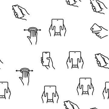 Smartphone Gesture Vector Seamless Pattern 스톡 일러스트