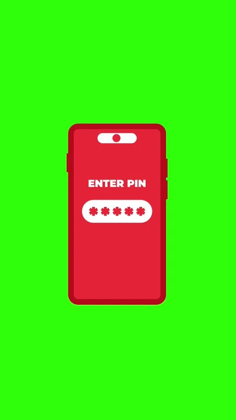 Smartphone gets locked and turns into red lock on green screen 库存影片 340427583