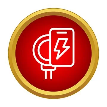Smartphone getting wireless power from a charging station Stock Illustration
