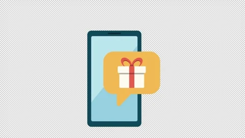 Smartphone gift chat animation 스톡 동영상 318896161
