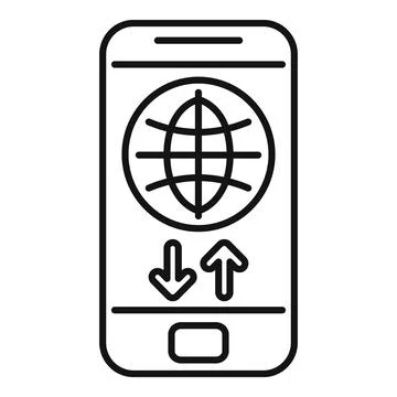 Smartphone with global data transfer upload download concept Stock Illustration