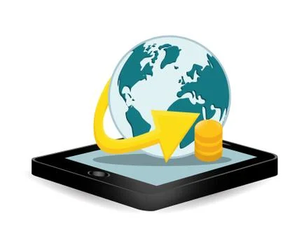 Smartphone global optimization data center Illustrazione stock