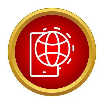 Smartphone with globe icon global communication network Stock Illustration