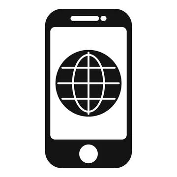 Smartphone globe icon representing web internet access Stock Illustration