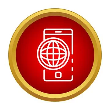 Smartphone with globe icon showing global internet connection Stock Illustration