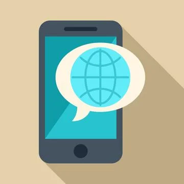 Smartphone with globe icon on speech bubble Stock Illustration