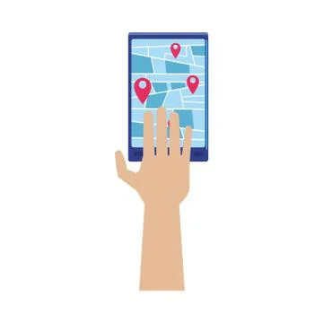 Smartphone with gps application technology Stock Illustration