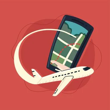 Smartphone with gps map Stock Illustration