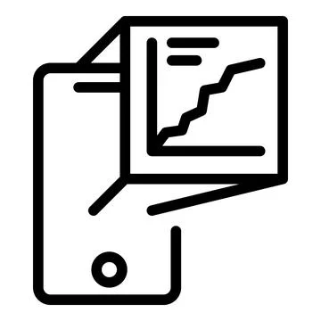 Smartphone graph icon outline vector. App data Stock Illustration