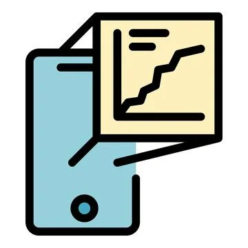 Smartphone graph icon vector flat イラスト素材