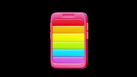 Smartphone Graphic Mockup with Screen Rendered in Pride Colors. Stock Footage 340283517