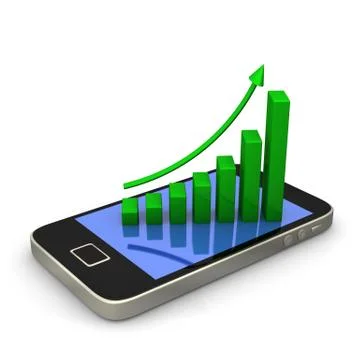 Smartphone green chart Stock Illustration