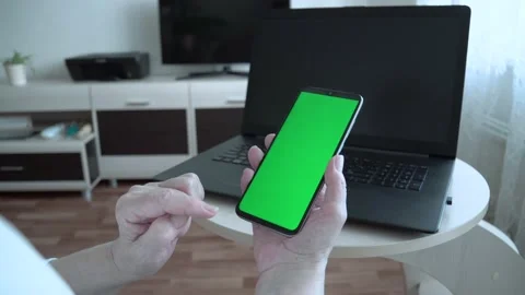 A smartphone with a green chromakey Stock Footage 167591047