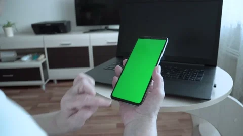 A smartphone with a green chromakey Stock Footage 167591054