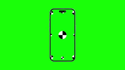 Smartphone with green screen and marks for tracking. Phone display with black Stock Footage 220718030