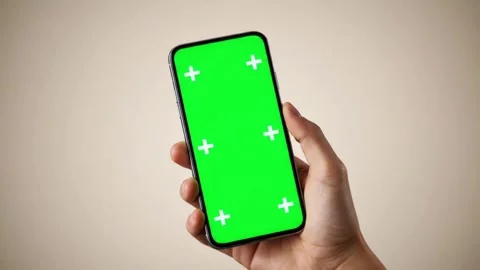 Smartphone with Green Screen and Tracking Markers Stock Footage 313173997