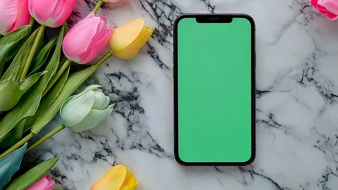 Smartphone with green screen background Stock Footage 297550165