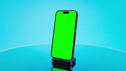 Smartphone With Green Screen on Charging Dock Stock Footage 339410491