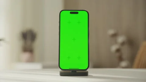 Smartphone with Green Screen Chroma Key Dolly Zoom Stock Footage 266544568