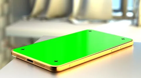 Smartphone with green screen, connection concept - Stock Illustration
