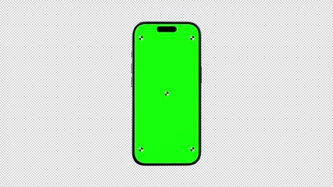 Smartphone Green Screen Edge To Front Rotation Alpha Channel Stock Footage 343646236