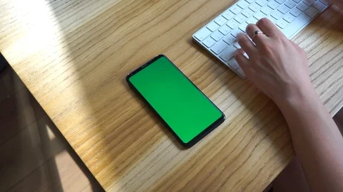 Smartphone with green screen. Stock Footage 108786861