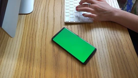 Smartphone with green screen. Stock Footage 108786904