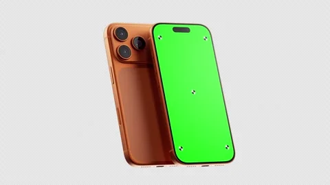 Smartphone Green Screen Front And Back View Rotation Alpha Channel Stock Footage 343640738