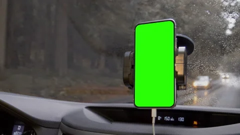 Smartphone Green Screen GPS Road Map App, Mobile Diving Technology Guidance Stock Footage 150687219