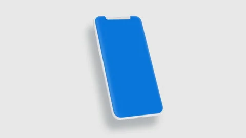 Smartphone with green screen isolated on white background. Alpha Channel. Stock Footage 158609014