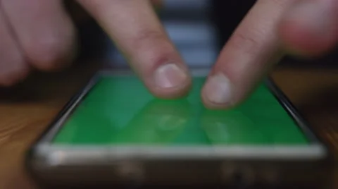 SMARTPHONE GREEN-SCREEN LEFT HAND Stock Footage