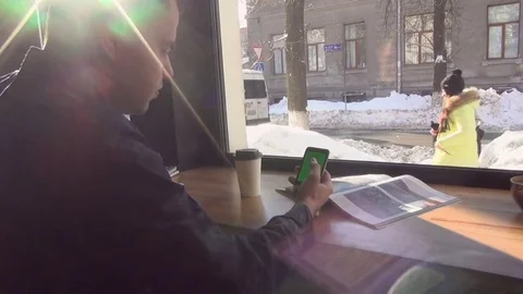 SMARTPHONE GREEN-SCREEN LEFT HAND Stock Footage 74130505