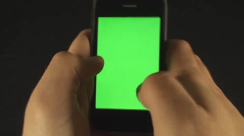 Smartphone With Green Screen Man Hands Detail Typing  Point Of View Stock Footage 35771207