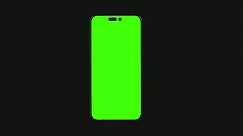 Smartphone with green screen moves from side to center Stock Footage 308238486