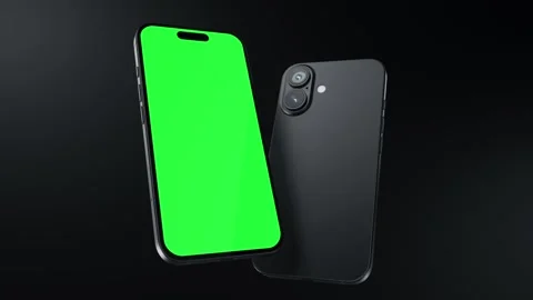 Smartphone green screen with a rectangular plane for tracking screen - Vídeos de archivo 295175657