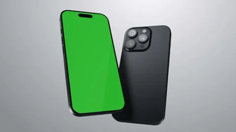 Smartphone green screen with a rectangular plane for tracking screen - Stockbeeldmateriaal 295175658