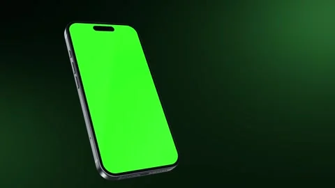 Smartphone green screen with a rectangular plane for tracking screen - 스톡 동영상 295175659