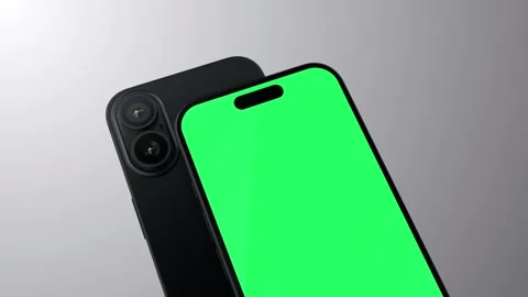 Smartphone green screen with a rectangular plane for tracking screen - 库存影片 295175660