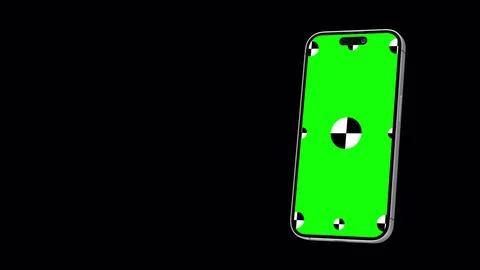 Smartphone green screen rotating on background with Alpha channel. Smartphone Stock Illustration
