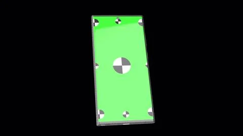 Smartphone green screen rotating on background with Alpha channel. Smartphone Stock Illustration