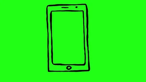 Smartphone on Green Screen Scribble Animation Doodle Cartoon 4K Video stock 72441805
