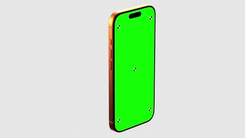 Smartphone Green Screen Vertical Slow Turn Alpha Channel Stock Footage 343638607
